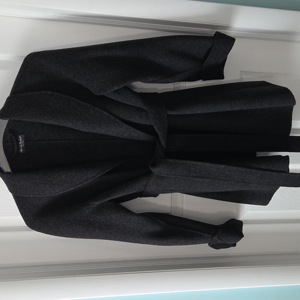 Wool Charcoal Women's Belted Jacket